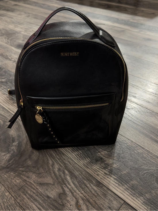 Nine West Handbags - Nine West Black Mini Backpack with Gold Hardware